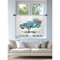 thumbnail image 4 of Sheer Curtains 54 Inch Length, Summer Cactus Semi Sheer Curtains Light Filtering Window Treatment, Country Blue Truck Botanical Tropical Plants Privacy Voile Drapes for Living Room 52x54 Inch, 4 of 7