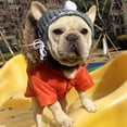 thumbnail image 3 of Dog Hats, Cute Knitted Puppy Cat Hats for Warmth and Cold Protection, Comfortable and Fashionable Polka Dot Pet Cap, 3 of 7
