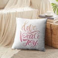 thumbnail image 4 of LALILO Throw Pillow Covers Lettering Calligraphy Love Peace Joy Cushion Cover 18" x 18", 2 Pack, 4 of 6