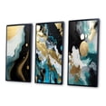 thumbnail image 3 of Designart "Essence of Nature Abstract in Gold and Black I" Abstract Painting Framed Wall Art Set Of 3 - Gold Modern Frame Gallery Set For Office Decor, 3 of 6