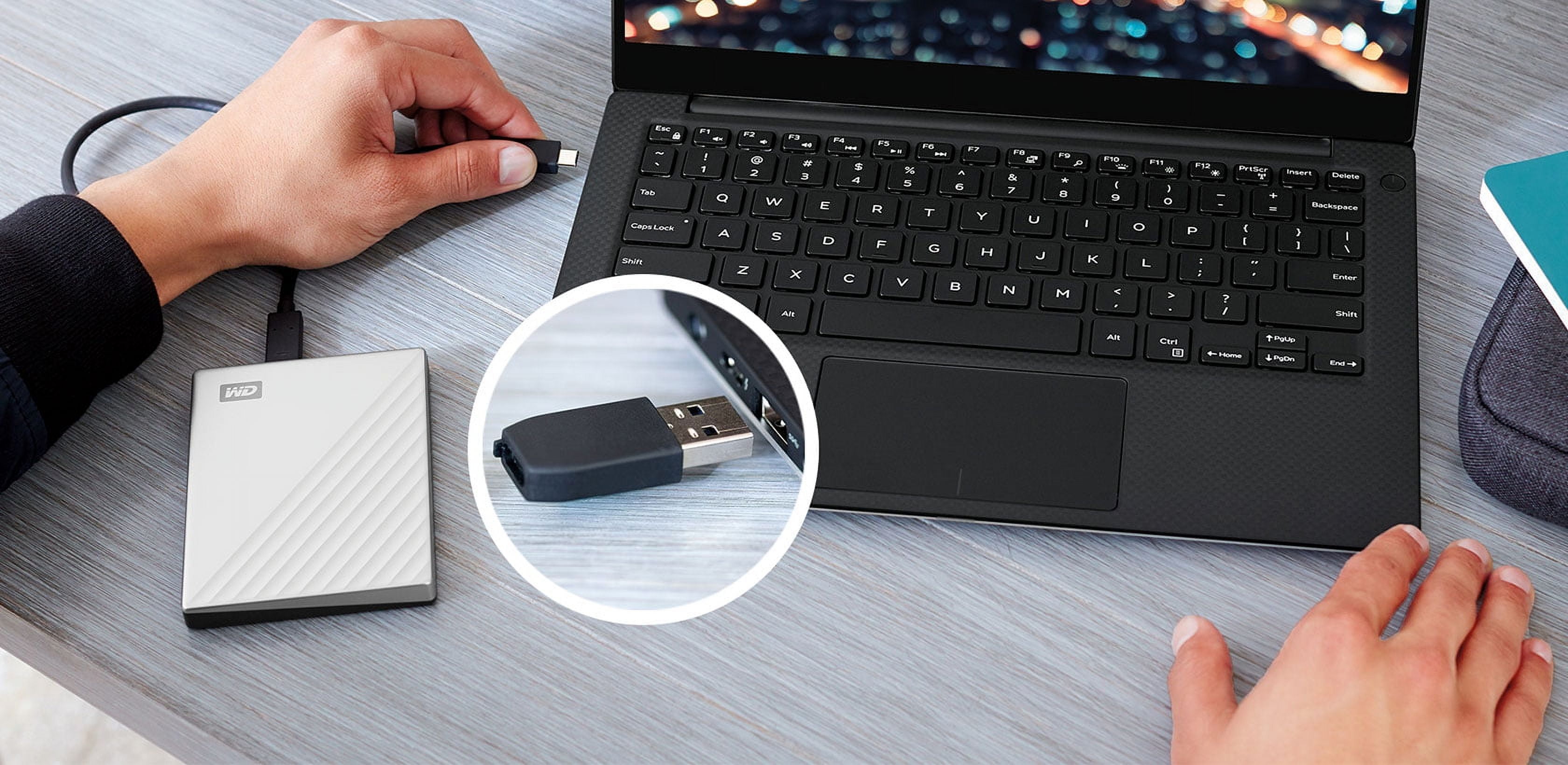 WD 1TB Silver My Passport Ultra Metal Edition Portable External Hard Drive - USB 3.0 - WDBTYH0010BSL-NESN WD 1TB My Passport Ultra, USB-C Portable Hard Drive, PC \u0026 Mac