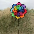 thumbnail image 2 of In the Breeze 2830 — Triple Wheel Flower - Ground Stake Included - Colorful Wind Spinner for Your Yard or Garden,2830, 2 of 3