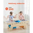 thumbnail image 2 of VEVOR Kids Reversible Wooden Activity Table, Multi-Purpose Activity Play Table with 200 Building Bricks & 3 Storage Bins for Kids 3+ Years, Large Storage Space, Present for Boys & Girls, Natural, 2 of 9