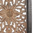 thumbnail image 5 of DecMode Brown Wood Handmade Intricately Carved Floral Wall Decor (2 Count), 5 of 15