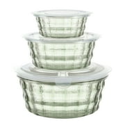 Iodue Food Storage Fruit Box Fruit Containers With Tureen Bowl Clear Plastic Container Plastic Container Sealed Container Cereal Oatmeal Food Box 3pc