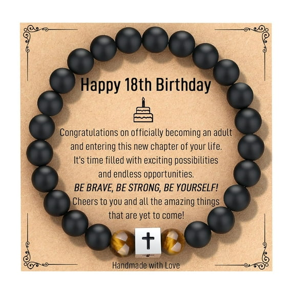 18th Birthday Gifts for Boys, Cross Bracelet Teenage Teen Boy Gifts 16-18 Mens Gifts 18th Birthday Decorations Cool Gifts for 18 Year Old Boy Men Male Son Grandson Nephew Him Boyfriend Guys
