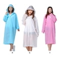 thumbnail image 3 of Kearding Capa de lluvia Senderismo Chubasquero con capucha Poncho Color sólido Viaje Mujeres Hombres Ropa de lluvia Cubierta de lluvia multifuncional Paraguas de lluvia Rosado Kearding HA067116-03, 3 of 5