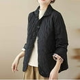 thumbnail image 6 of Winter Fall Clearance!Homenesgenics Womens Tops Clearance under $5 Women's Loose Casual Lightweight Sting Collar Warm Long Sleeved Cotton Jacket Black L, 6 of 9