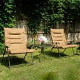thumbnail image 2 of Kozyard Elsa 3 Pieces Outdoor Furniture Traditional Metal Padded Folding Sets ( Beige ), 2 of 9
