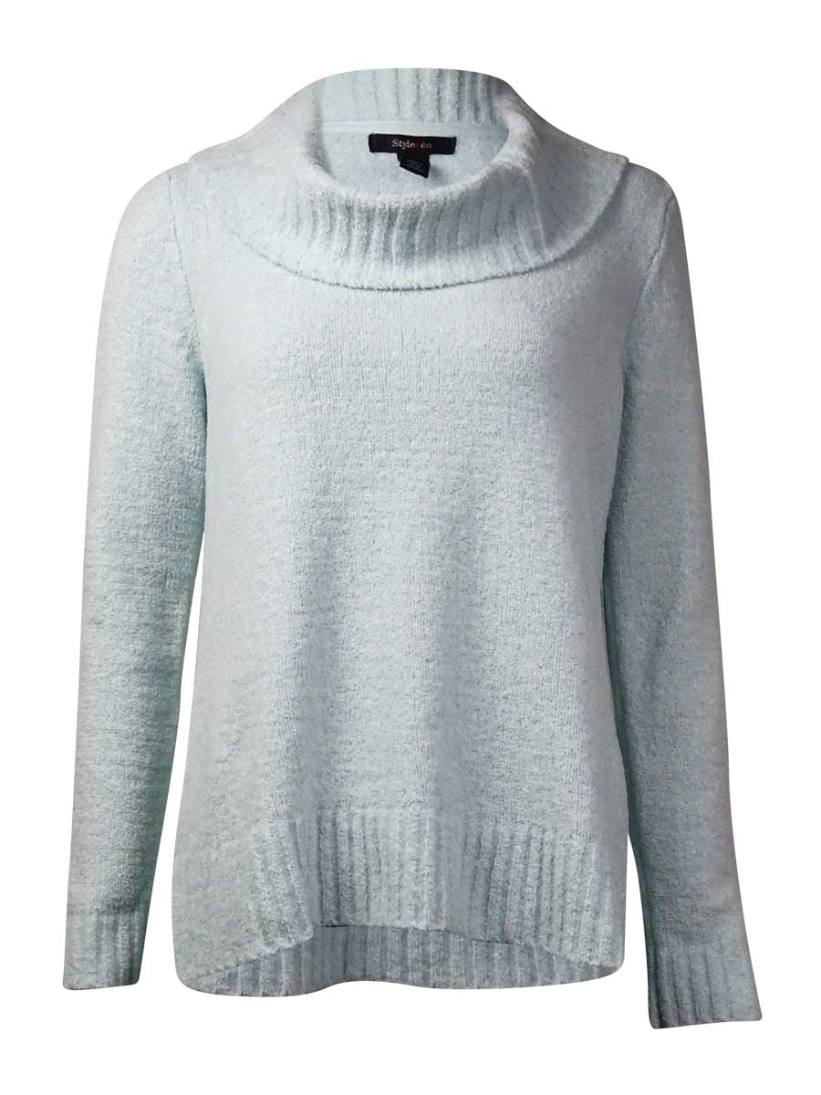Style /& Co Womens Plush Cowl Neck Sweater