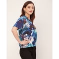 thumbnail image 3 of Moomaya Short Sleeves Notch Collar Rayon Shirt - Women's Trendy Printed Shirt, 3 of 9