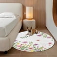 thumbnail image 2 of Pink Spring Floral Round Area Rug 6Ft Washable Circle Rugs for Bathroom Office, Watercolor Botanical Wildflowers Non-Slip Carpet Floor Mats Indoor Outdoor Carpet Runner Aesthetic Home Decor, 2 of 8