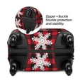 thumbnail image 4 of Qekee Snowflakes On A Buffalo Plaid Christmas Elastic Luggage Cover, Double-sided Print, Invisible Zipper, for Travel, Business, Daily - X-Large, 4 of 9