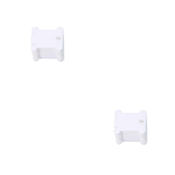 Naiovety 100/120 Uds. Hilo de bordar para manualidades, bobina de hilo, punto de cruz, soporte de almacenamiento de plástico, costura, bordado Blanco 2piezas