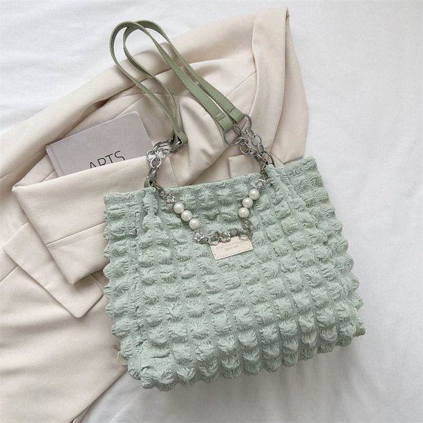 Bolso de hombro plisado sencillo y de moda suave para mujer, bolso de verano para llevar debajo del brazo, bolso de mano de moda