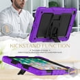 thumbnail image 2 of FJLBDE Case for iPad 6th / 5th Gen (2018 2017) / iPad Air 2/iPad Pro 9.7 inch, Rugged Shockproof Tablet Cases Cover with Kickstand Shoulder Strap, Purple, 2 of 7