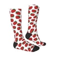 thumbnail image 3 of Balery Hand Drawn Strawberry Printed Novelty Socks Men's Women's Crew Socks Sports Socks Knee High Socks Cotton Socks Quirky and Cool Socks, 3 of 9
