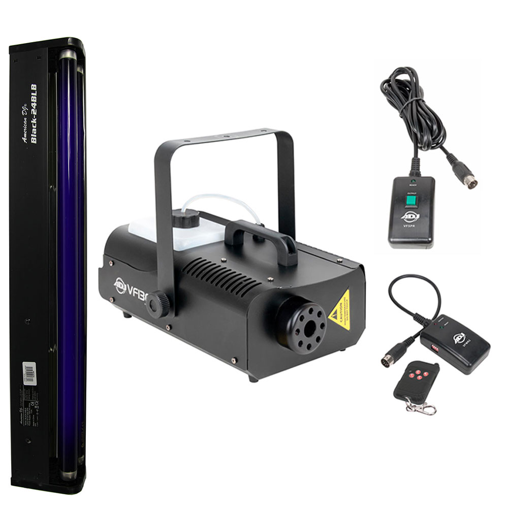 American DJ 1300 Watt 2.3 L Tank Fog Machine w/ Remote & 24 Inch 20W