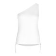 thumbnail image 4 of Lindreshi Tank Tops for Women Women Girls Solid Skew Collar Sleeveless Bandage Shirt Polluver Blouse Tank Tops, 4 of 9