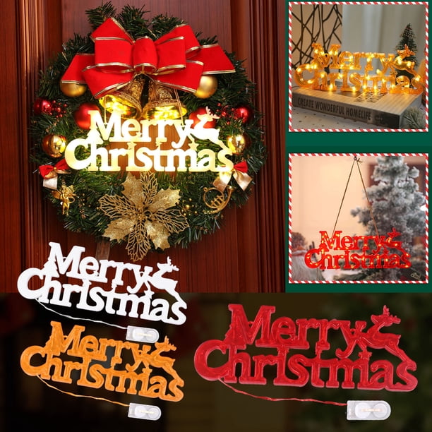 onlyliua Oferta Por Tiempo Limitado Luces con Letras de Feliz Navidad Decoración Navideña Linterna Led Guirnalda Navideña Luces Colgantes