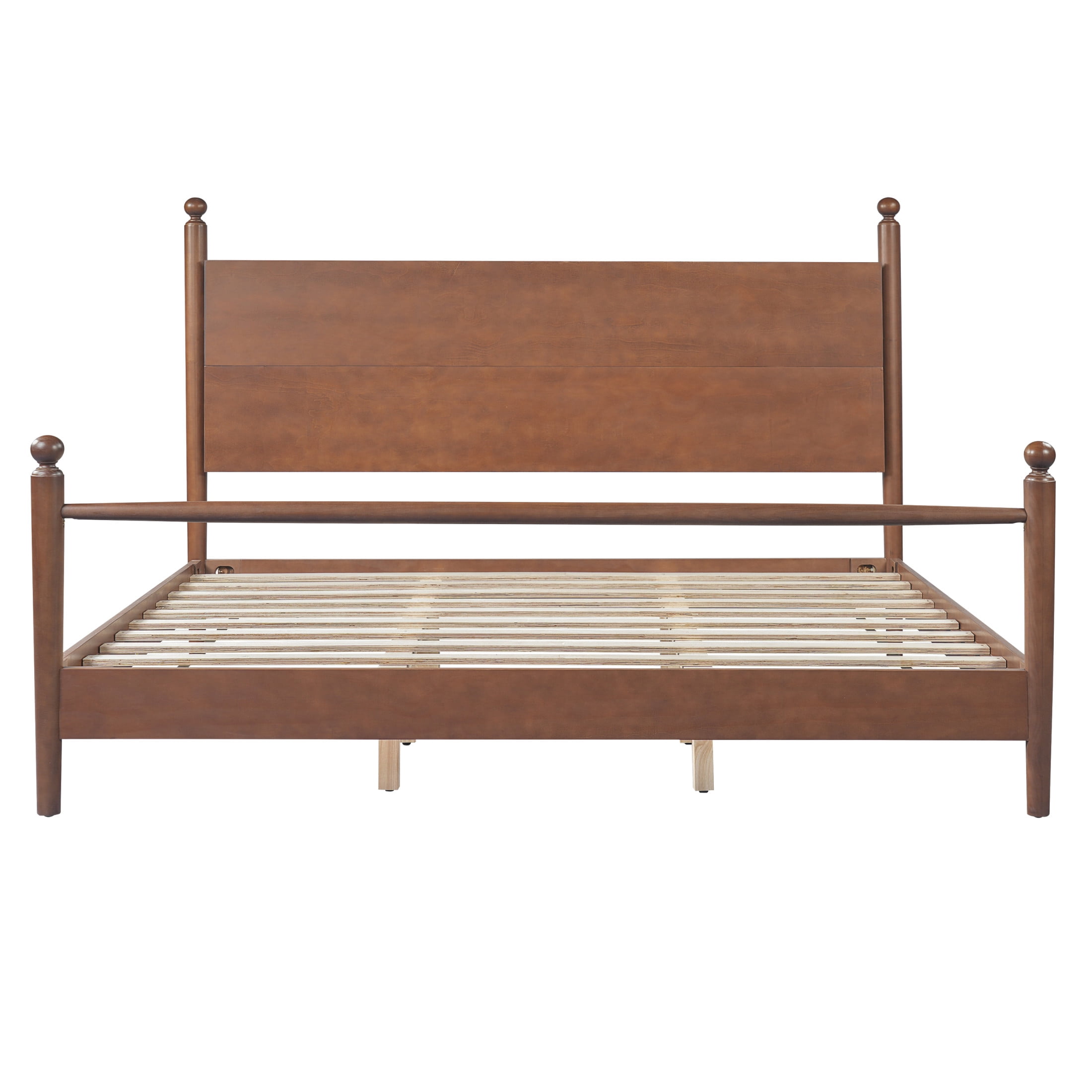 Christopher Knight Home King Size Traditional Wooden Bed Frame with Spindle Design, Walnut