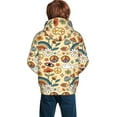 thumbnail image 6 of Kll Unisex Kids Boys Girls Hooded Pocket Pullover Hoodies-Mushrooms And Rainbows Peace, 6 of 9