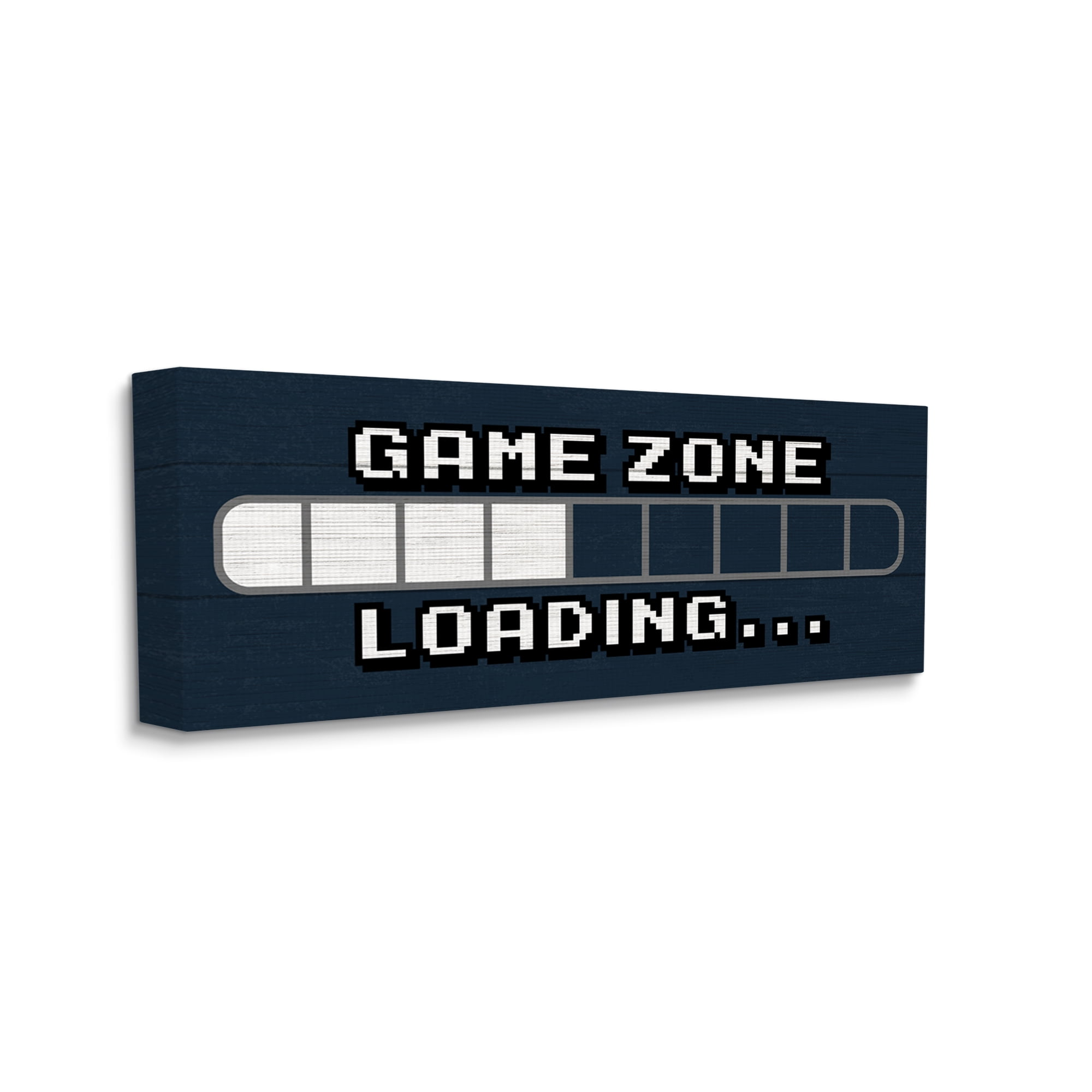 Stupell Industries Game Zone Loading Pixel Text Video Gamer , 40 x 17, Design by Lil' Rue