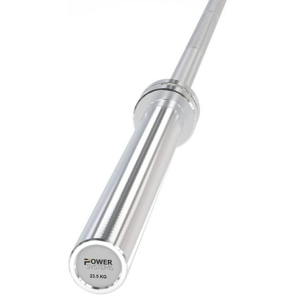 Power Systems 23.5kg Olympic Squat Bar, 96.5" Steel Barbell with 17.5" Sleeve & 1,500 lbs Capacity