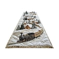 thumbnail image 2 of Christmas Train Polyester Quilted Table Runner, Winter Holiday Dining Table Decor, Festive Cabin Village Print Runner, Durable Wrinkle Resistant Fabric, Home Kitchen Decoration, 2 of 6