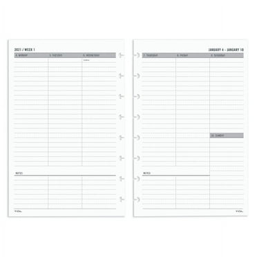 TUL® Discbound Weekly/Monthly Refill Pages, January To December 2021, TULJRFLR-UTIM-RY