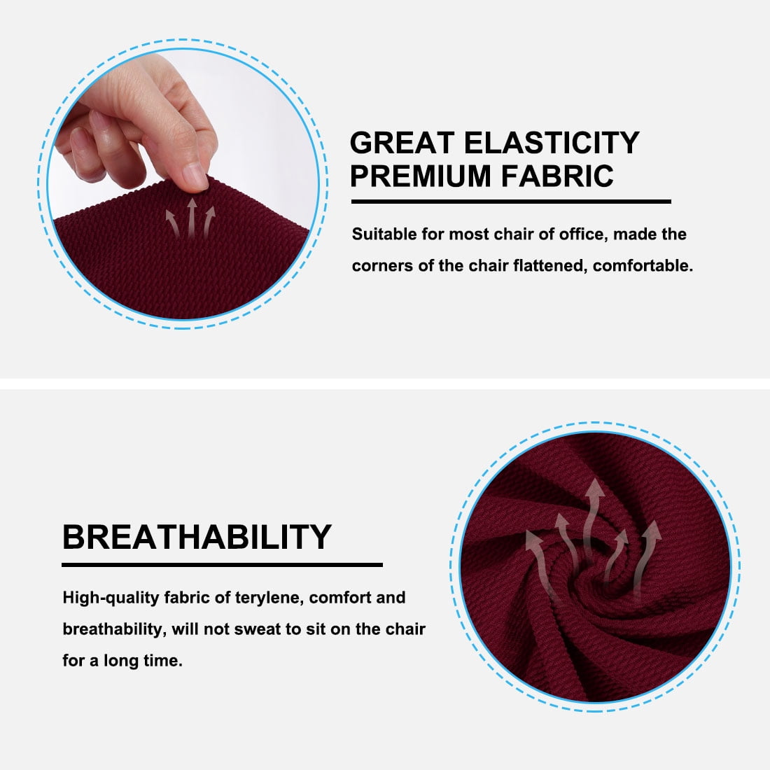 Unique Bargains Stretch Office Chair Cover Armchair Protector Slipcovers Burgundy L