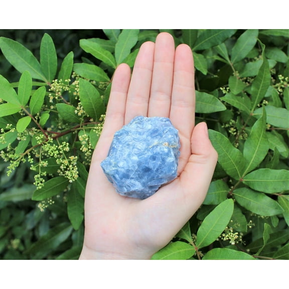 LARGE Rough Blue Calcite Natural Chunk, 2" - 3" (Raw Calcite, Crystal Healing)