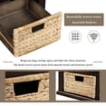 thumbnail image 3 of EUROCO 42" Rustic Storage Shoe Bench, Wood Bench with 3 Drawers and 3 Rattan Baskets for Living Room, Entryway, Espresso, 3 of 8