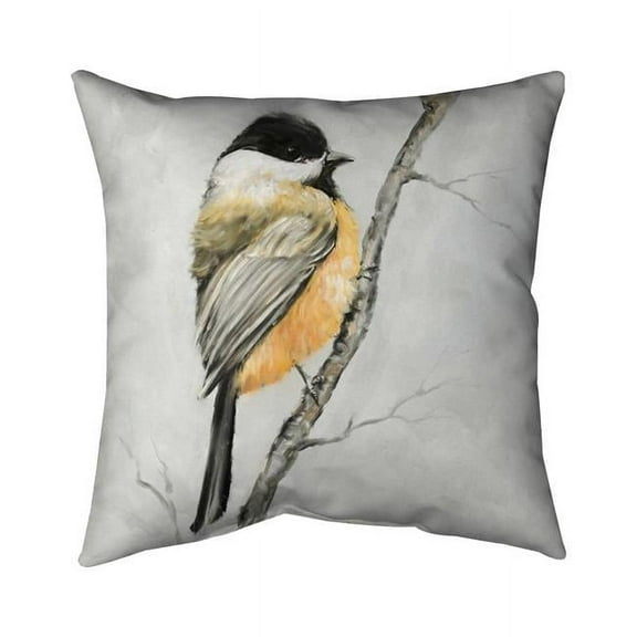 Begin Home Decor 5543-1616-AN277 16 x 16 in. Small Coal Tit-Double Sided Print Indoor Pillow Cover