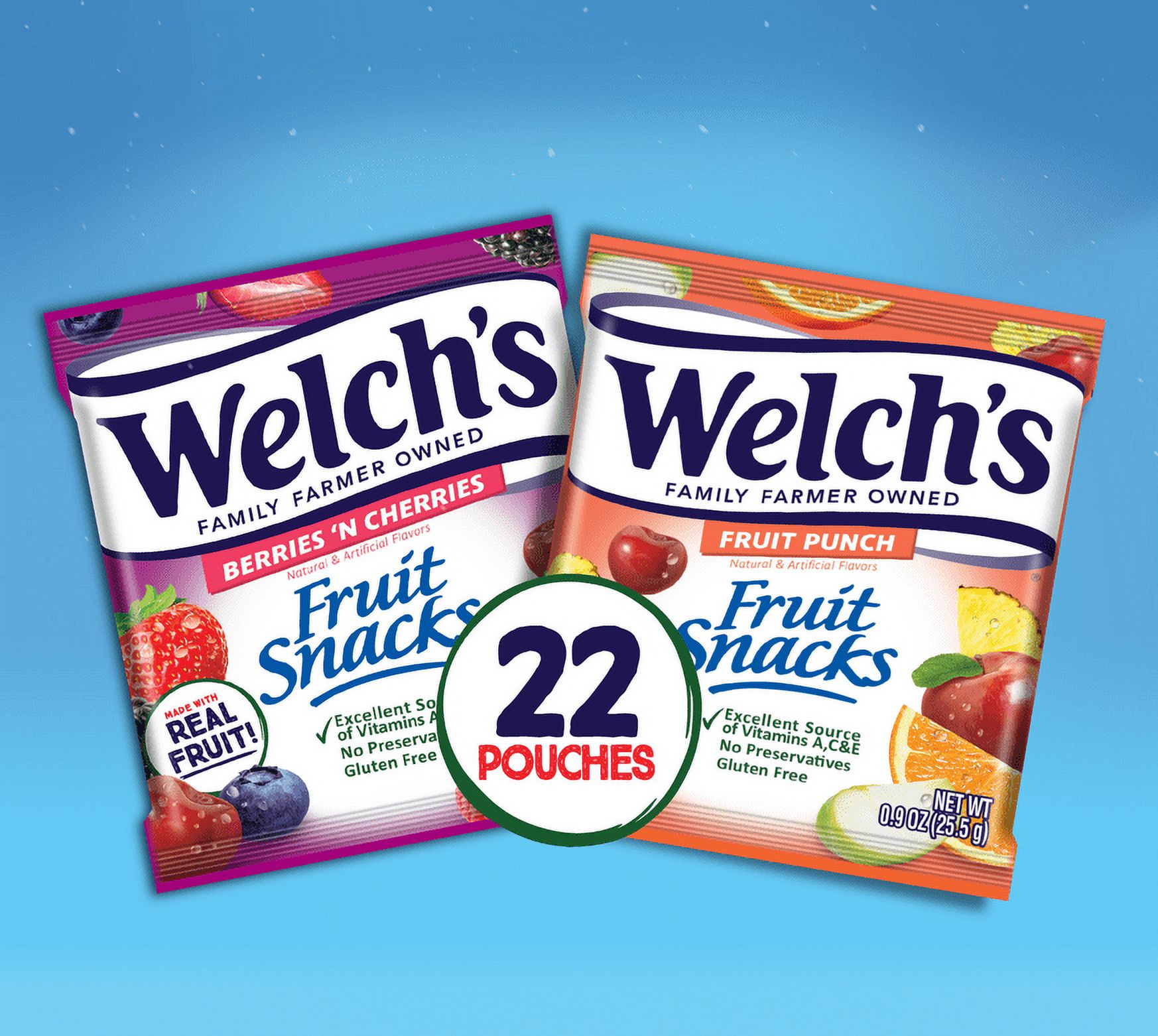 Welch's Fruit Punch and Berries 'N Cherries Fruit Snacks Variety Pack, 0.9 oz, 22 count - image 4 of 7