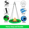 thumbnail image 4 of 40 Inch Green Saucer Tree Swing Set for Kids Adults 800lb Weight Capacity Waterproof Flying Swing Seat Textilene Fabric with Adjustable Hanging Ropes for Outdoor Playground, Backyard, Green, 40 inch, 4 of 14
