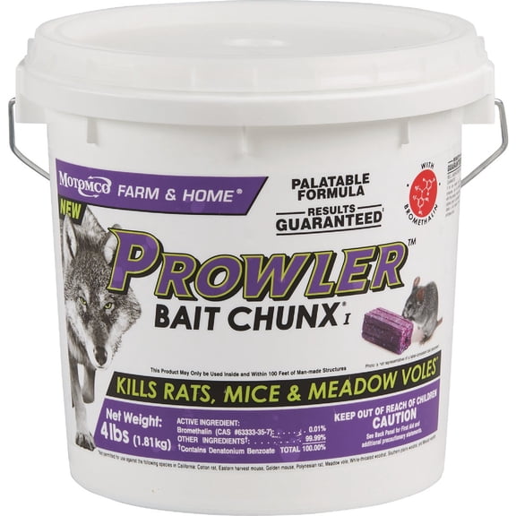 Motomco Prowler Bait Chunx Pail - Rat Bait - 16 Lbs — Residential Use, Standard Application
