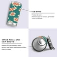 thumbnail image 2 of 20oz Stainless Steel Tumbler with Straw, Double Wall Insulated Travel Tumbler Peach Color Flowers, 2 of 8