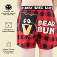 thumbnail image 5 of LazyOne Funny Animal Boxers, Novelty Boxer Shorts, Kids' Underwear, Gag Gifts for Boys, Red Plaid (Bear Bum Kid Boxer, Medium), 5 of 7