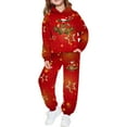 thumbnail image 5 of Christmas Boys Themed Print Hoodie and Jogger Pants Outfit 2 Piece Warm Loungewear for Holiday Kids Playwear Fit Youth Apparel, 5 of 7