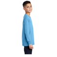 thumbnail image 4 of Port & Company Youth Long Sleeve Core Cotton T-Shirt Aquatic Blue X-Small, 4 of 6