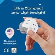 Ceptics CT-9 European Schuko German, France Travel Adapter Plug - Type E/F (3-Pack)