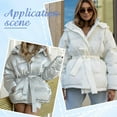 thumbnail image 4 of 1pc 69.7 Inch Cloth Sash Waistband Belts Down Coat Ribbon Black Gloss Women Cotton Puffer Replacement Belts Waist Band 1pc White, 4 of 9