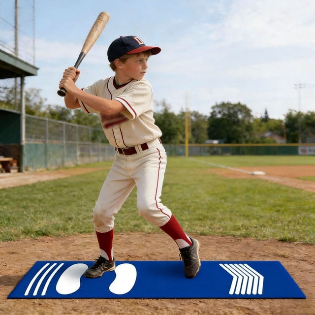 Baseball Training Mat for Hitting and Pitching Practice with and Portable Design