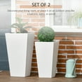 thumbnail image 3 of Outsunny 2-Pack MgO Flower Pots with Drainage Hole, Outdoor Planters White, 3 of 9