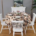 thumbnail image 2 of Beige and Brown Leopard Pattern Round Tablecloth 60"x60",Wrinkle Wipeable Table Cloth for Kitchen Dining Room Picnic Patio Party, 2 of 6