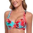thumbnail image 4 of RELLECIGA Women's 3/4 Molded Cup Push Up Underwire Bikini Top, 4 of 7