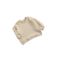 thumbnail image 2 of Camiseta sólida para niñas, niños, jersey de manga larga para niños, blusa para bebés y niños pequeños XBTCLXEBCO Beige, 6-7 años, 2 of 6