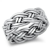 Thick Braided Celtic Viking Ring .925 Sterling Silver Band Jewelry Female Male Unisex Size 9