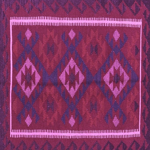 Ahgly Company Indoor Square Oriental Purple Traditional Area Rugs, 8' Square